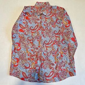 Alan Flusser Mens Paisley Button Down Shirt